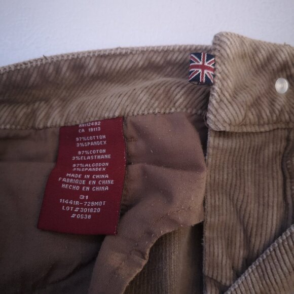 2/$30.00 Mix & Match - Moto Ladies Tan Size 31 Corduroy Flare Leg Pants - Picture 8 of 12